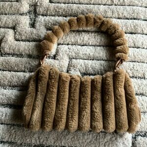 Tan fur purse